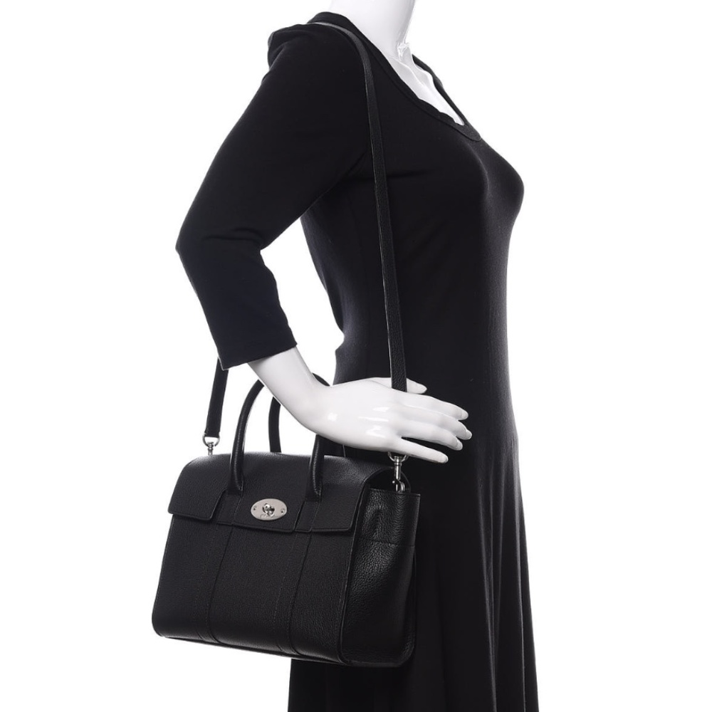 MULBERRY Classic Grain Small Bayswater in Black - Picture 3 of 15